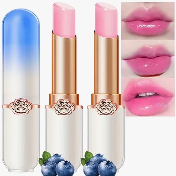 Strawberry or Blueberry Tinted Lip Balms PH Lip Color Changing - Picture 2 of 3